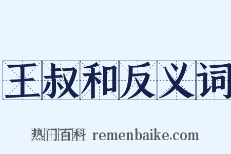 王叔和反义词是什么意思的图片